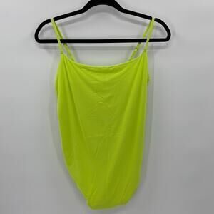 Smoothez by Aerie Womens XL Scoop Thong Bodysuit Sleeveless Neon Green Stretch